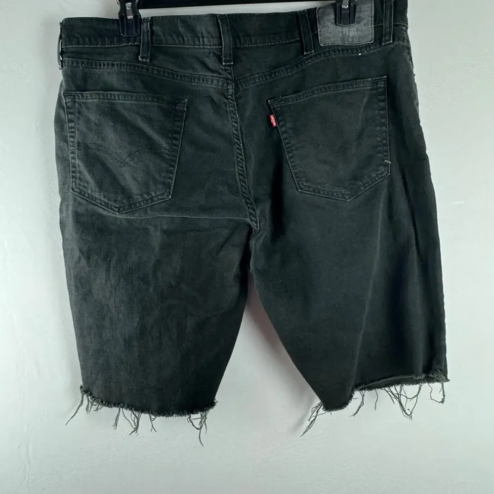 Levi Strauss 511 Men's Cut Off Denim Jeans Shorts Size 42‎ Black Summer Cotton